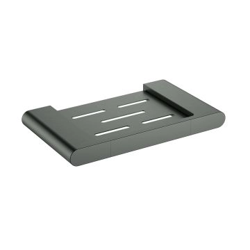 Cora Round Cornered Rectangle Soap Holder Gun Metal