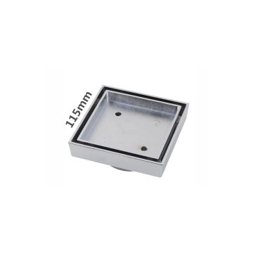 115mm Smart Tile Insert Floor Waste Drain Modern Seamless Square Design Chrome