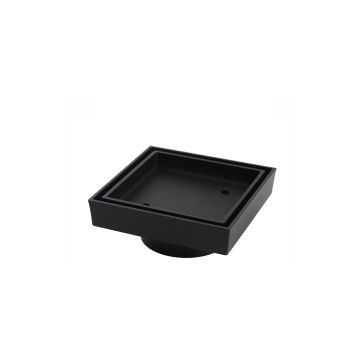 115mm Smart Tile Insert Floor Waste Drain Modern Seamless Square Design Matte Black