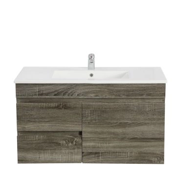 750MM Dark Grey MDF Bathroom Vanity Left Drawers Wall Hung Cabinet Only