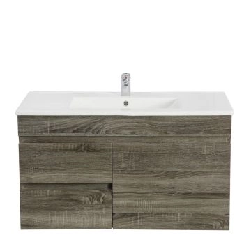 750MM Dark grey MDF Bathroom Vanity Left Drawers Wall Hung Cabinet Only