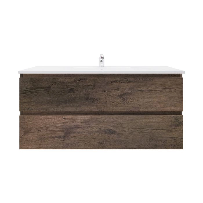 1200mm Wall Hung Bathroom Vanity Dark Oak Wood Grain 2 PAC Coating MDF Board