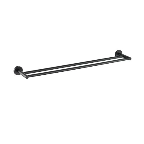 Otus Round Double Towel Rail 600mm Matt Black
