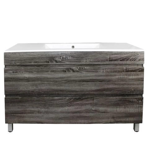 1200mm Freestanding With Legs Bathroom Vanity Dark Grey Wood Grain High density MDF board with 2 PAC finish