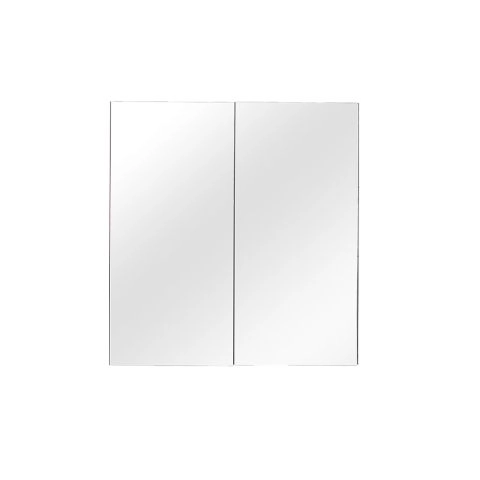 600mm Wall Hung MDF Pencil Edge Gloss White Mirror Door Storage Shaving Cabinet